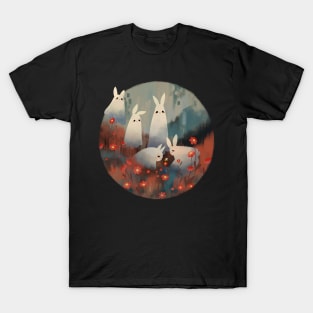 Ghost Bunnies and Flowers T-Shirt